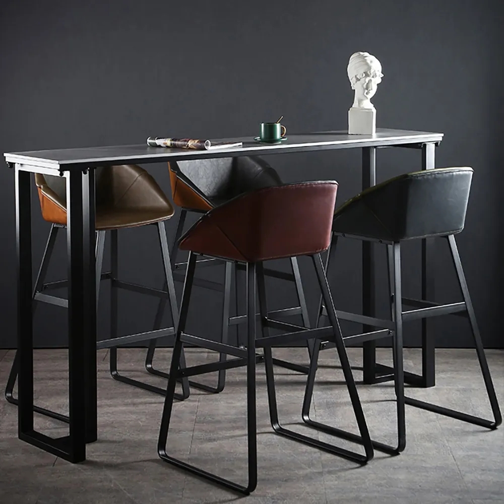 Modern Faux Leather Bar Stool Height Upholstered Bar Chair