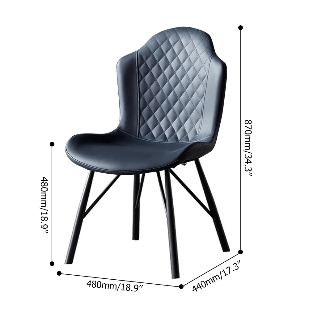 Dining Chair High Back Upholstered Leather Nordic Dining Chair (Set of