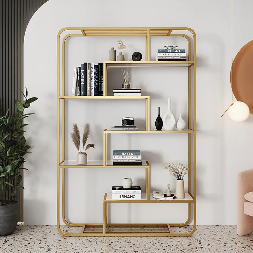

Contemporary Maze Standing Etagere Bookshelf 6-Tiered