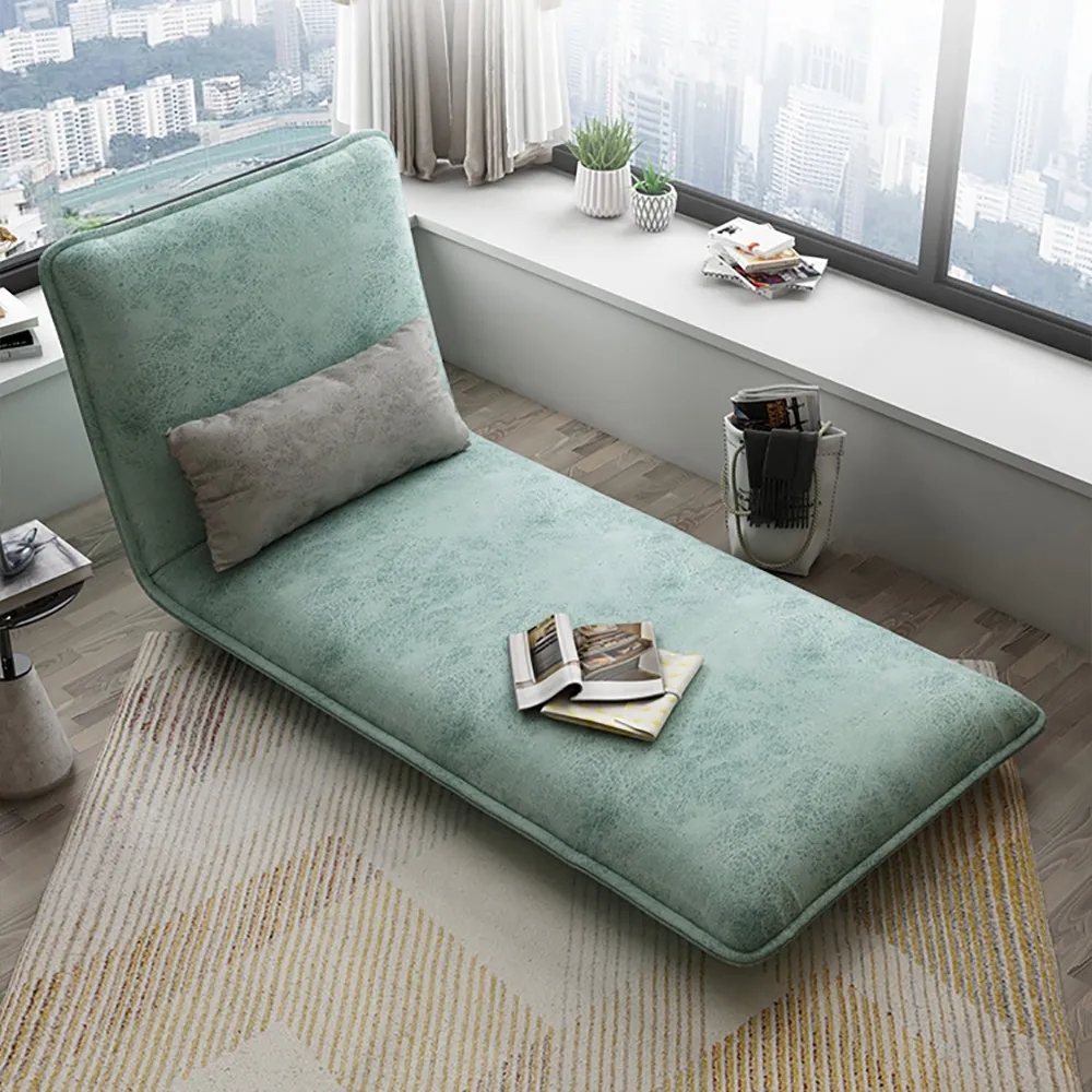 Blue 29.5" Tatami Full Sleeper Sofa Leath-aire Upholstered Foldable Sofa
