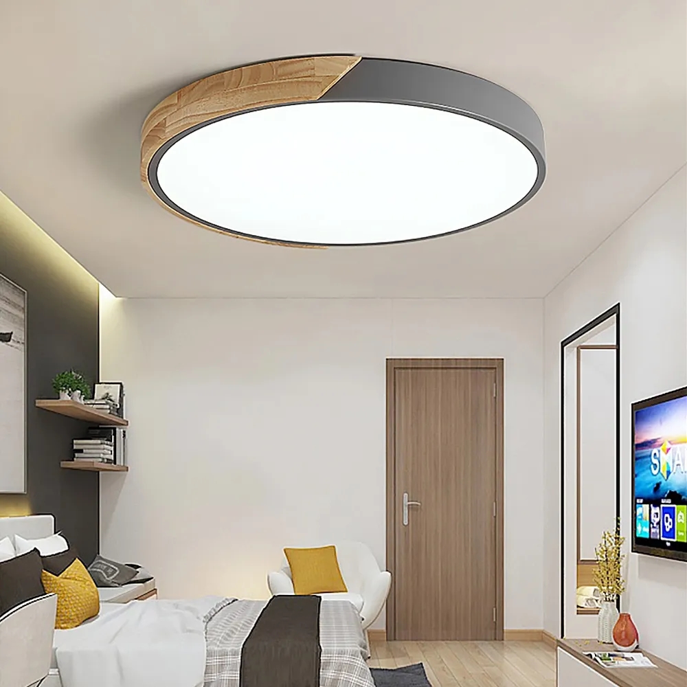 

Modern Minimalist LED Drum Shaped Large Flush Mount Ceiling Light in Gray