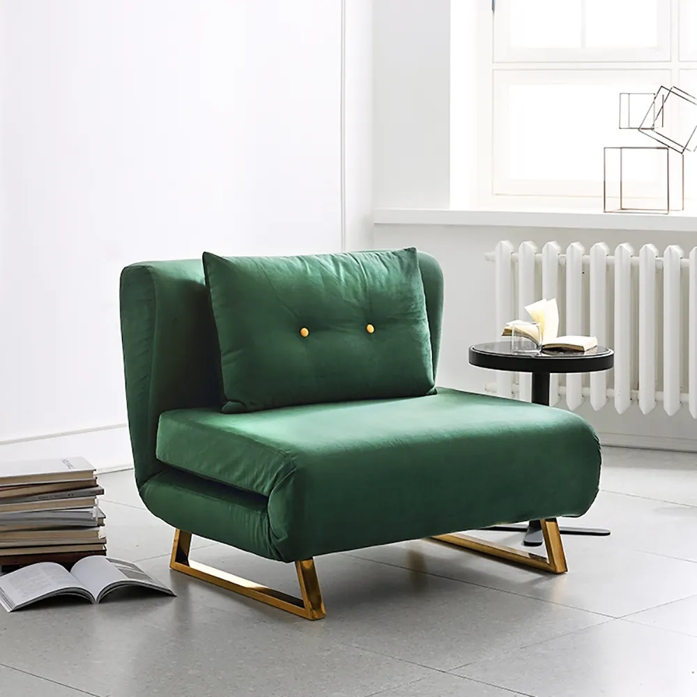Green 37.4" Full Sleeper Sofa Upholstered Velvet Convertible Sofa Bed