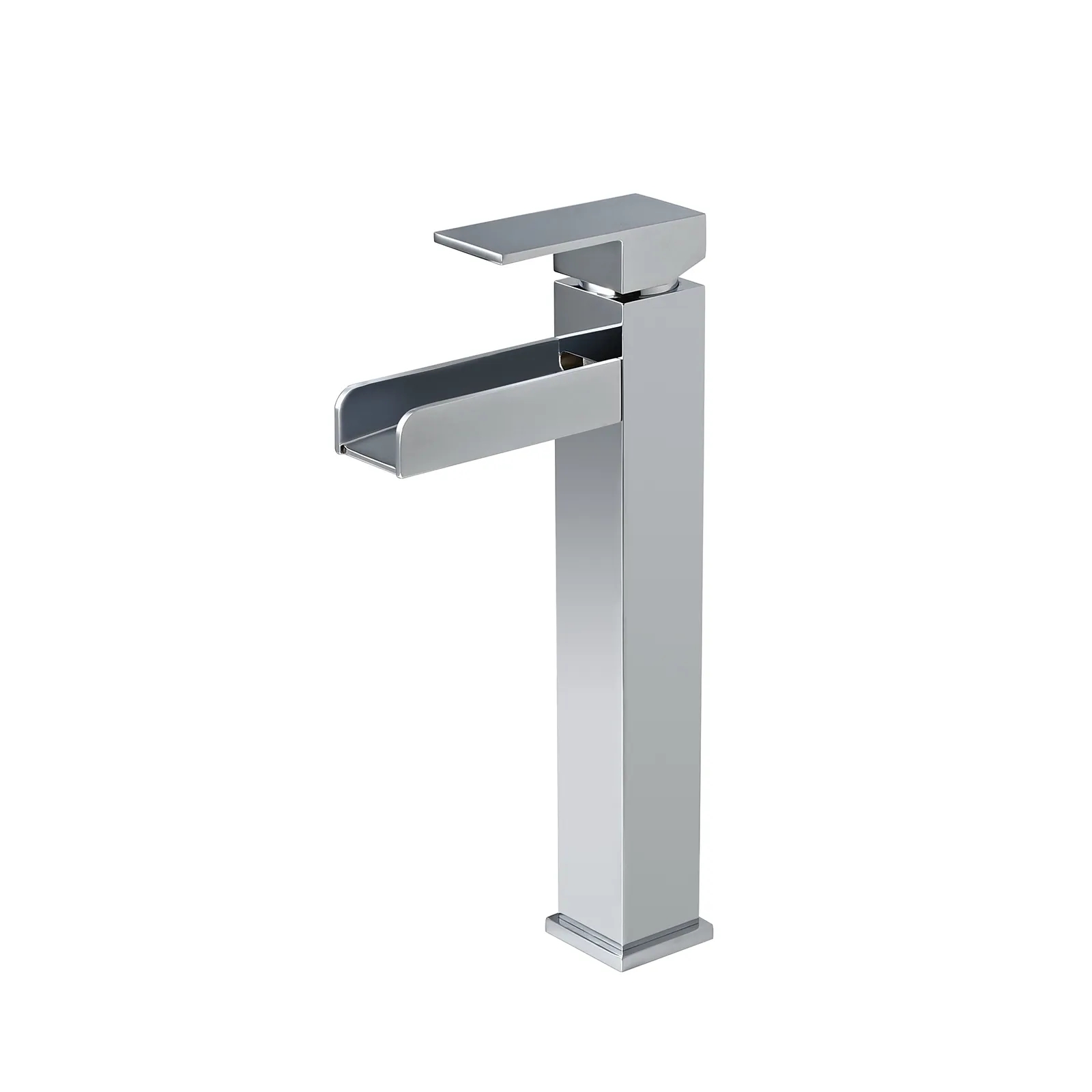 Chrome Single Handle Waterfall Bathroom Vessel Sink Faucet Solid Brass Modern