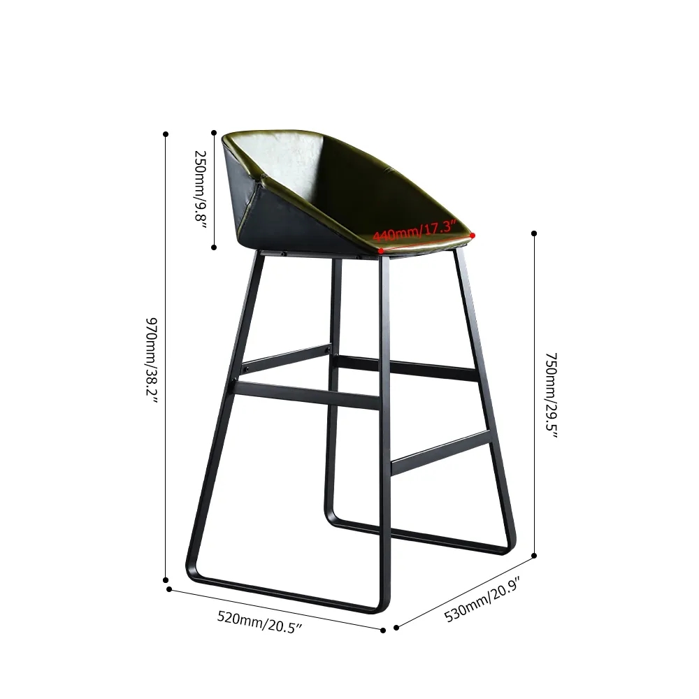 Taburete de bar moderno de cuero sintético de altura tapizada silla de bar