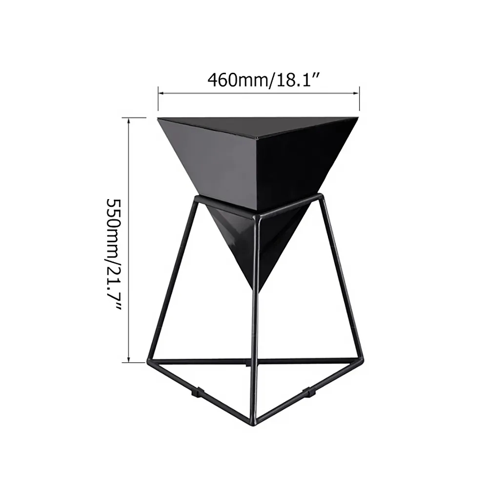 Black Geometric End Table Accent Side Table