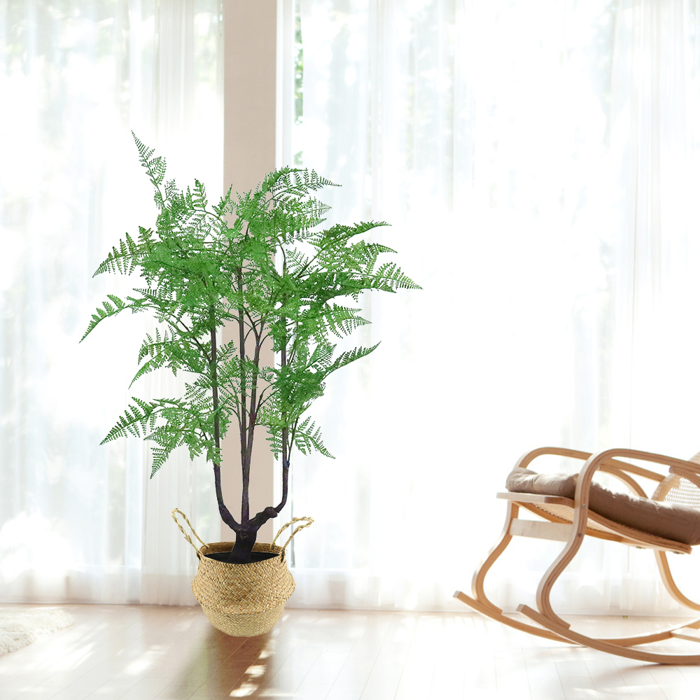 Image of 35.4" Artificial Fern Tree Plants 1 Piece Faux Indoor Plants