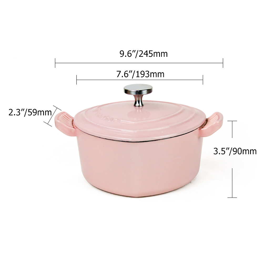 Nonstick Cast Iron Dutch Oven Heart Cocotte-Homary