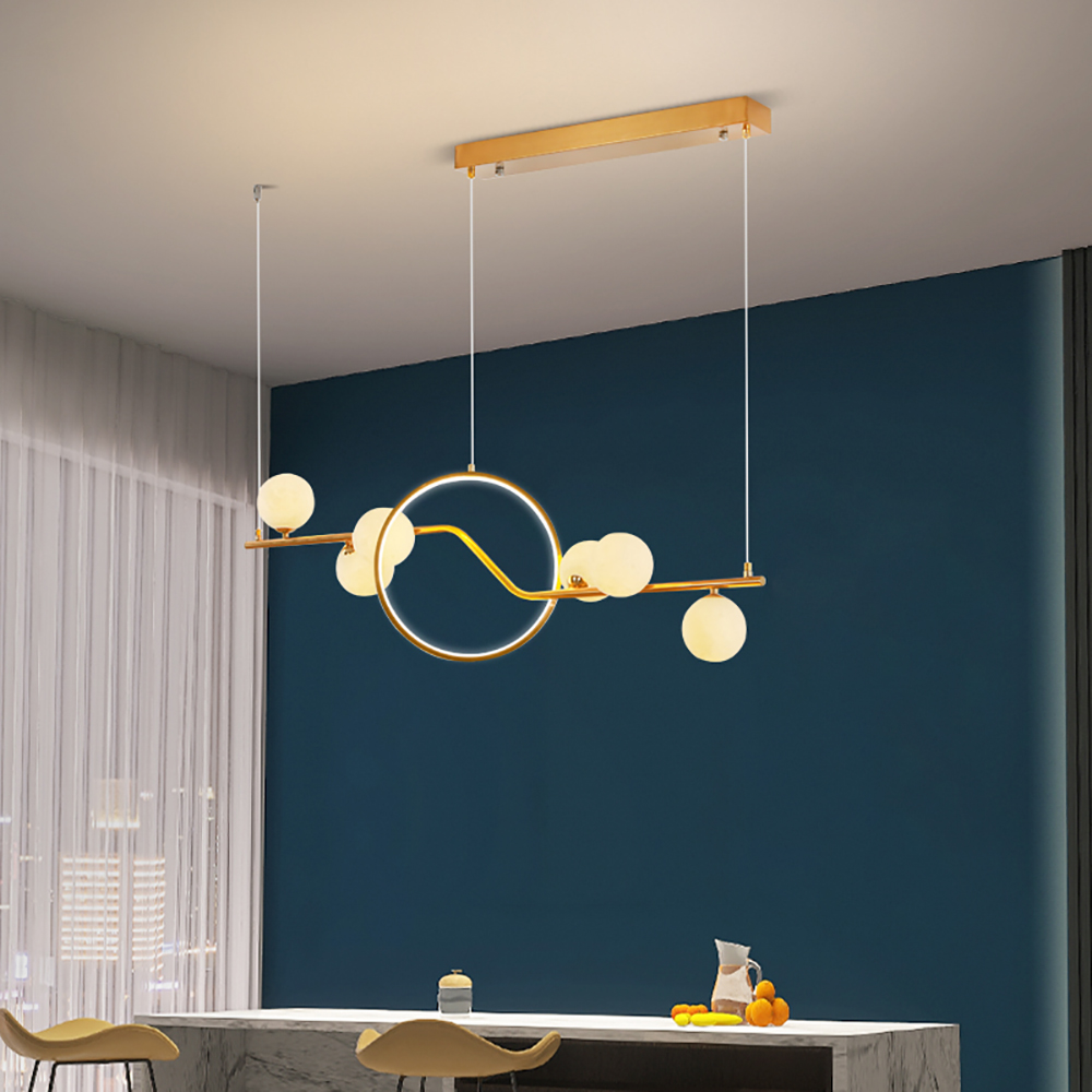 

Modern 6-Light LED Island Light Ceiling Light with Globe Shade