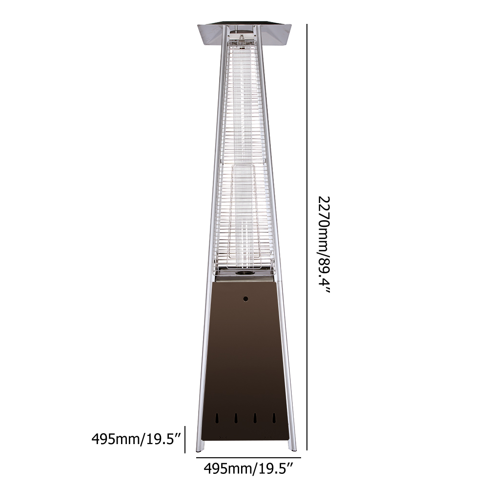 89.4" Outdoor Patio Propane Heater in Silver&Brown