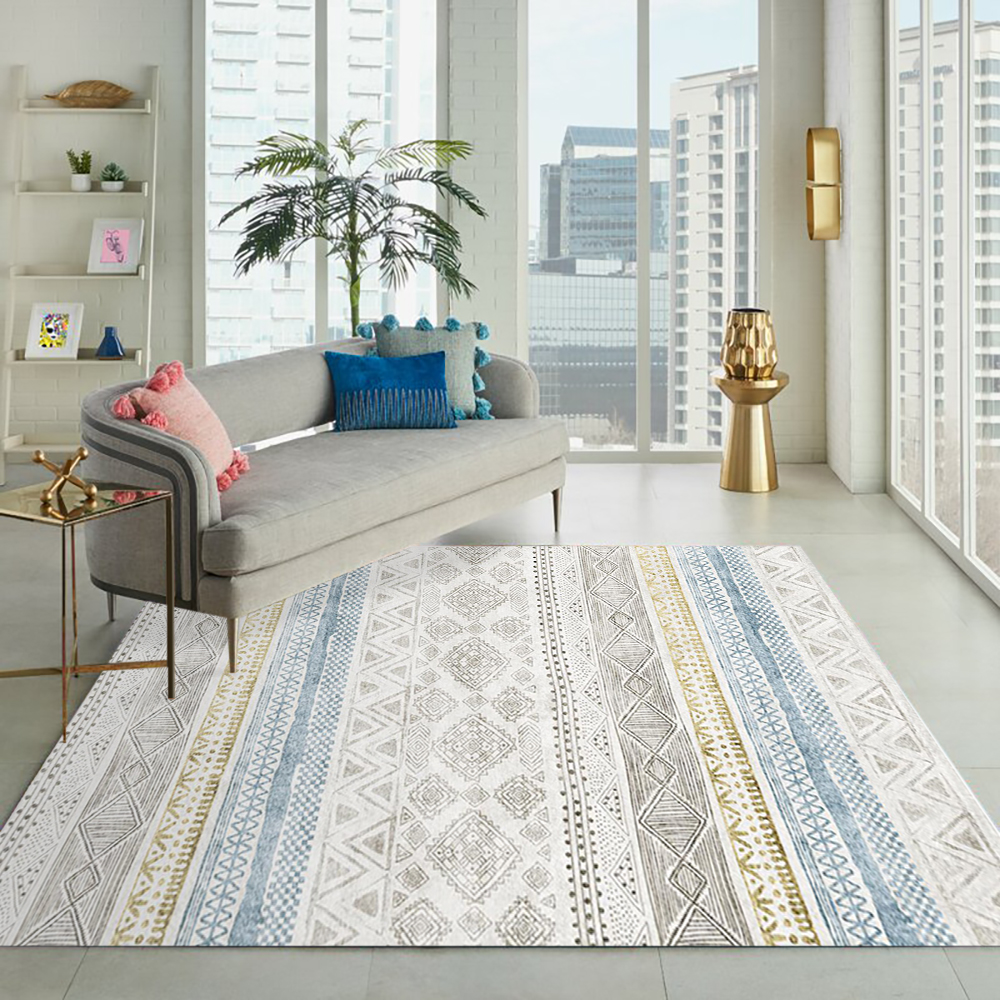 

6' × 9' Modern Nordic Geometric Multi-colored Rectangle Area Rug