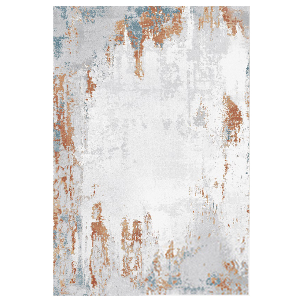 6' × 9' Modern Abstract Ink Painting Multicolored Rectangle Area Rug