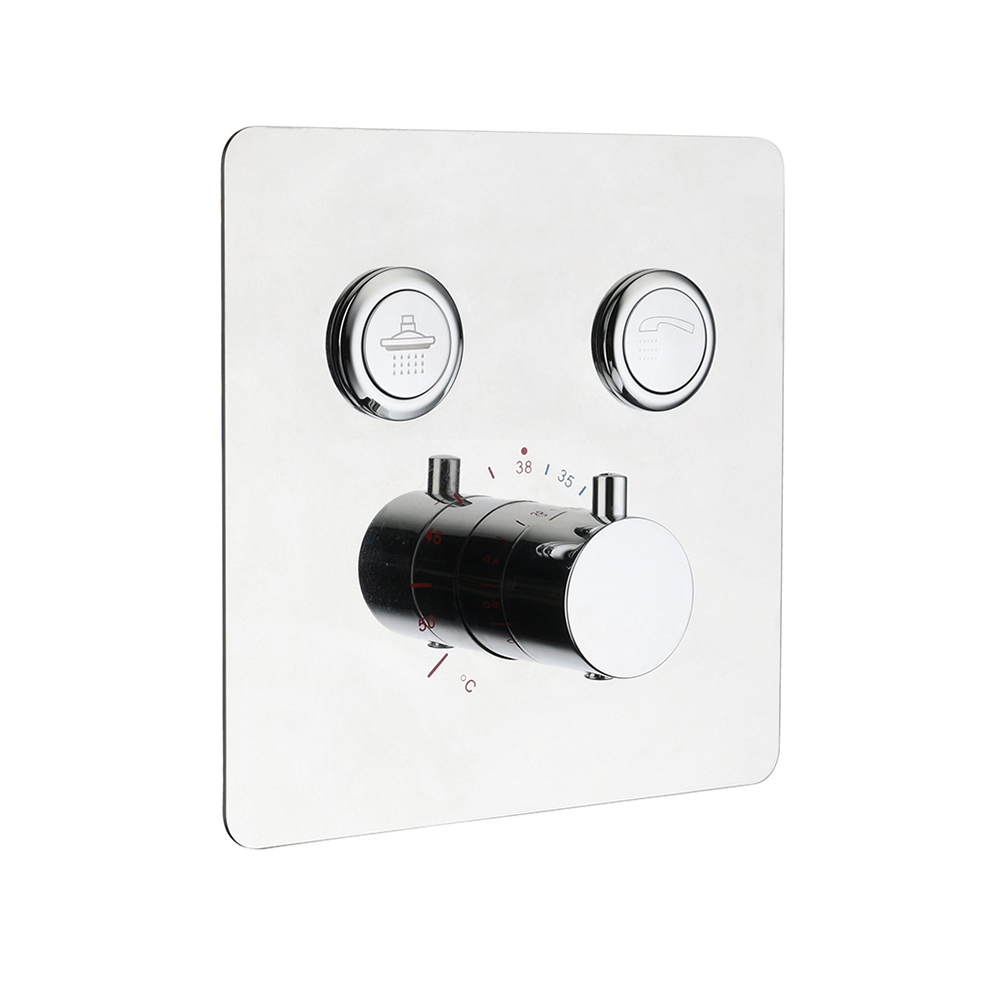 

Thermostatic Trims 2-Function Solid Brass Shower Diverter Valve with Push Buttons