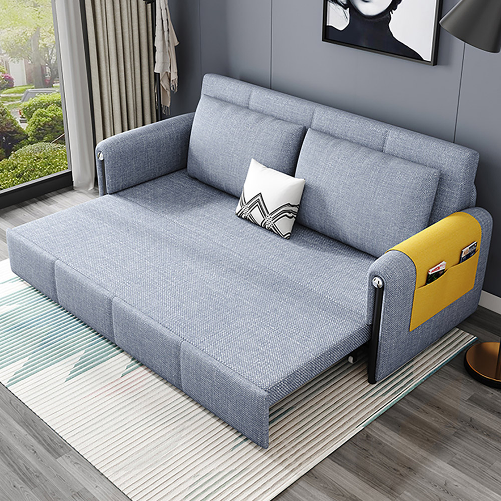 Modernes Sofa aus Baumwolle und Leinen, Schlafsofa, umwandelbar
