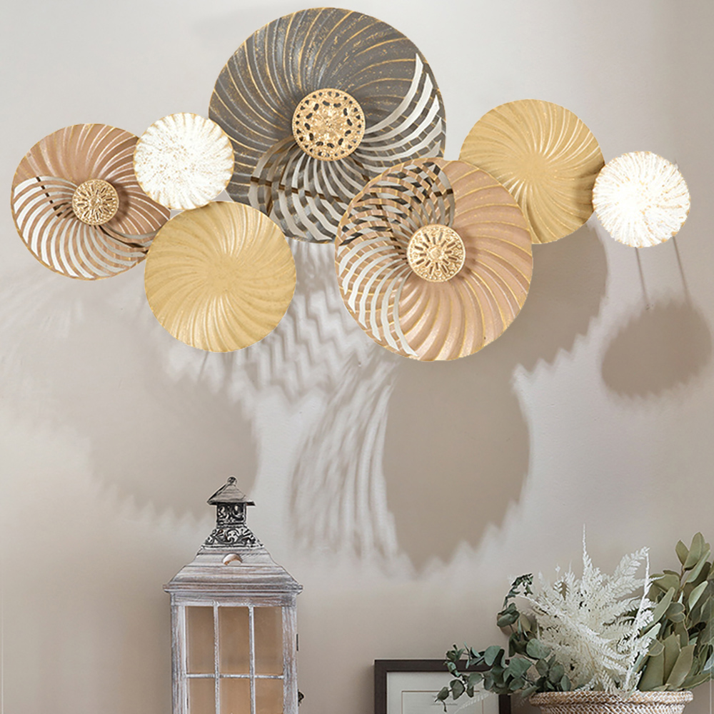 

Vintage Geometrical Metal Round Wall Decor Home Art