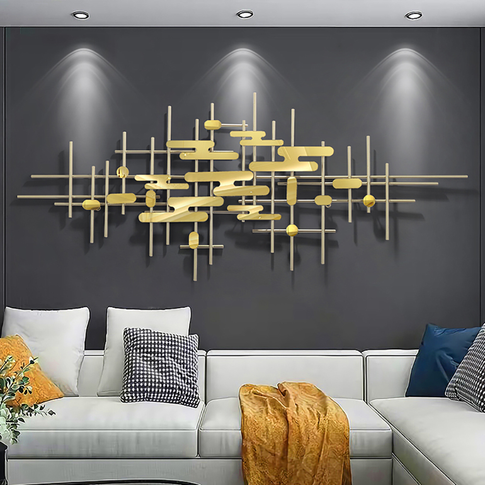 

Modern 3D Geometric Wall Decor Household Golden Metal Wall Accent