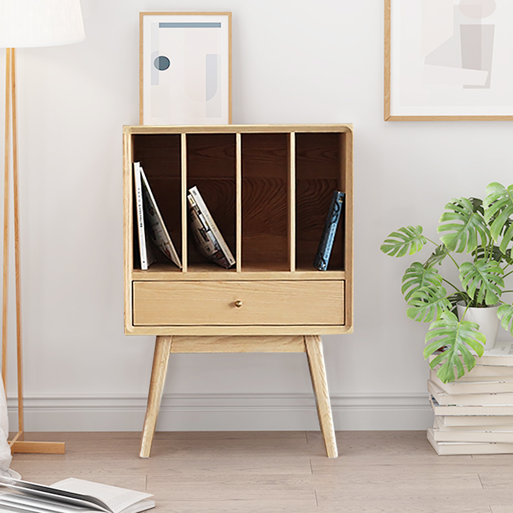 

Scandinavian Standard Bookshelf Magazine Holder in Solid Wood