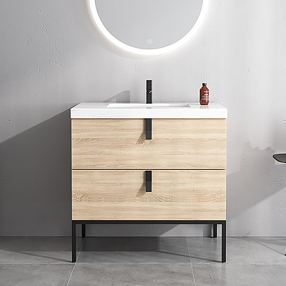 

Free-Standing Natural Bathroom Vanity Stone Top Undermount with Storage