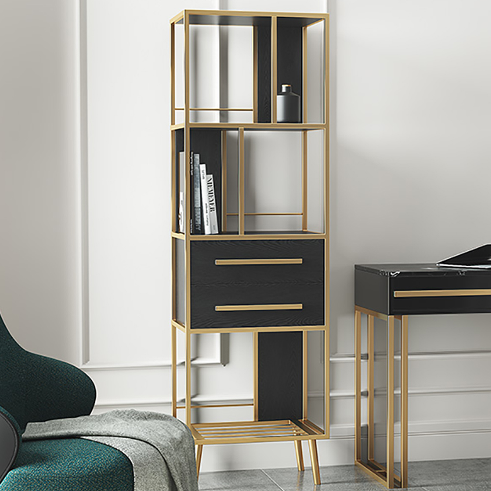

Light Luxury Postmodern Bookshelf with Two Drawers