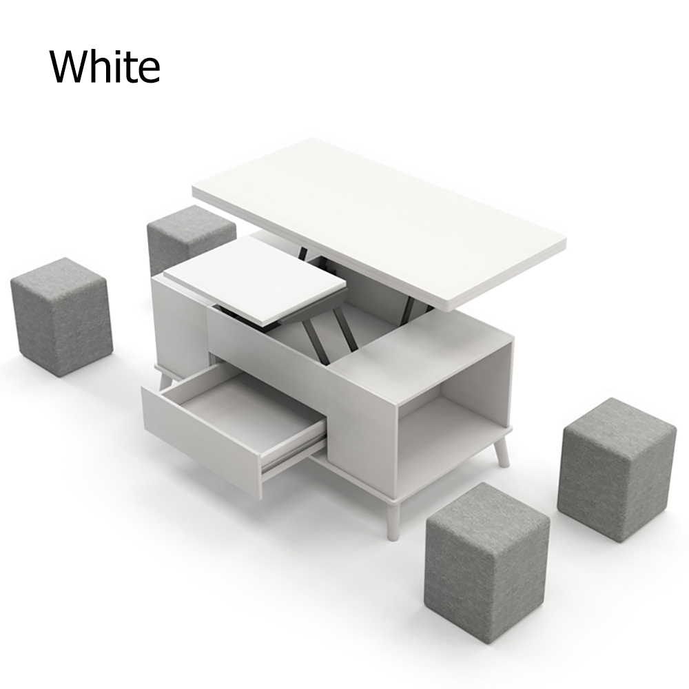5 Pieces Lift Top Coffee Table Set with Storage Convertible Dining ...