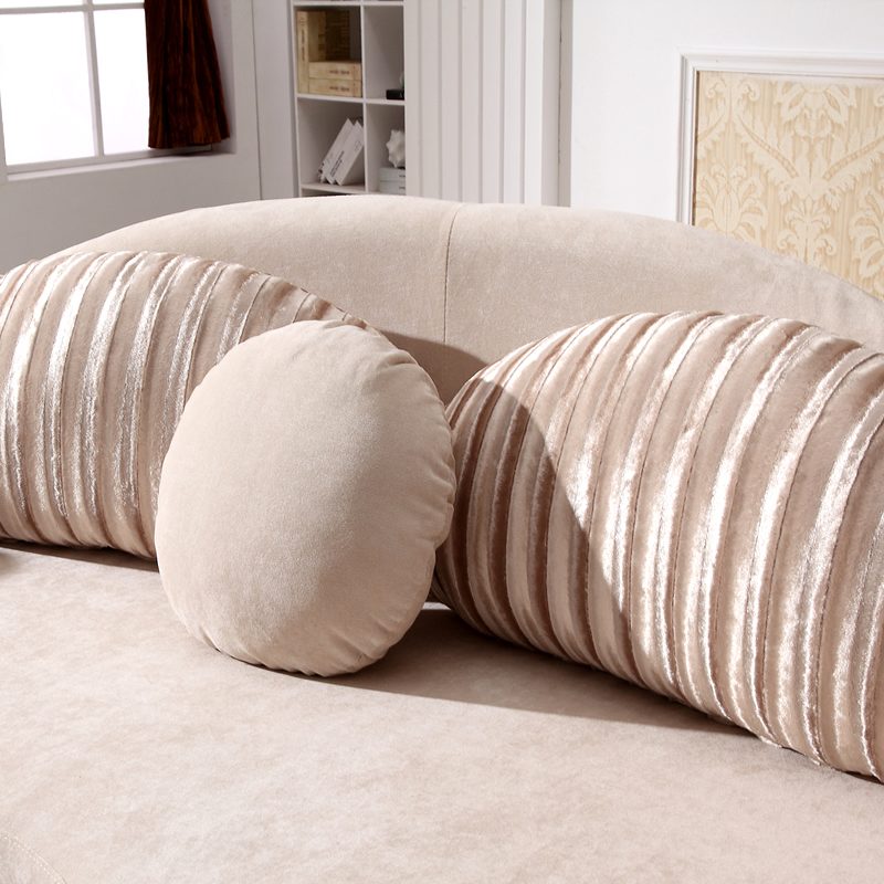 Modern 4 Pieces Curved Sofa Sectional Khaki Floor Sofa Velvet Upholstered with Ottoman