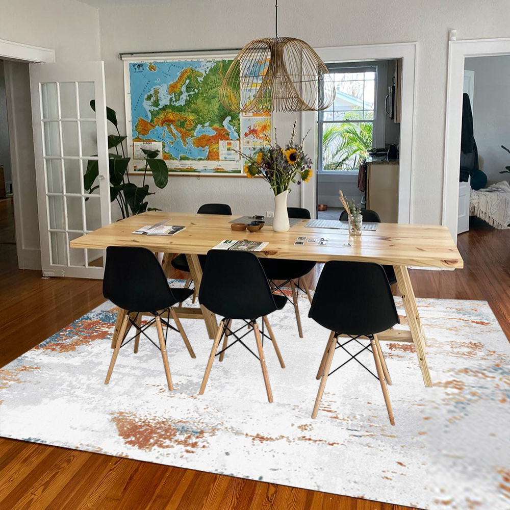 6' × 9' Modern Abstract Ink Painting Multi-colored Rectangle Area Rug
