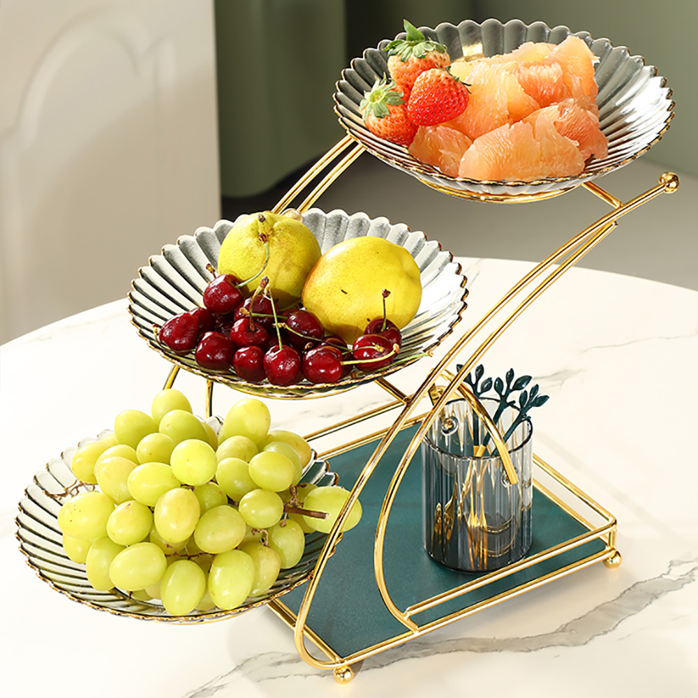 Modern 3Tiered Fruit Bowl in CeramicHomary