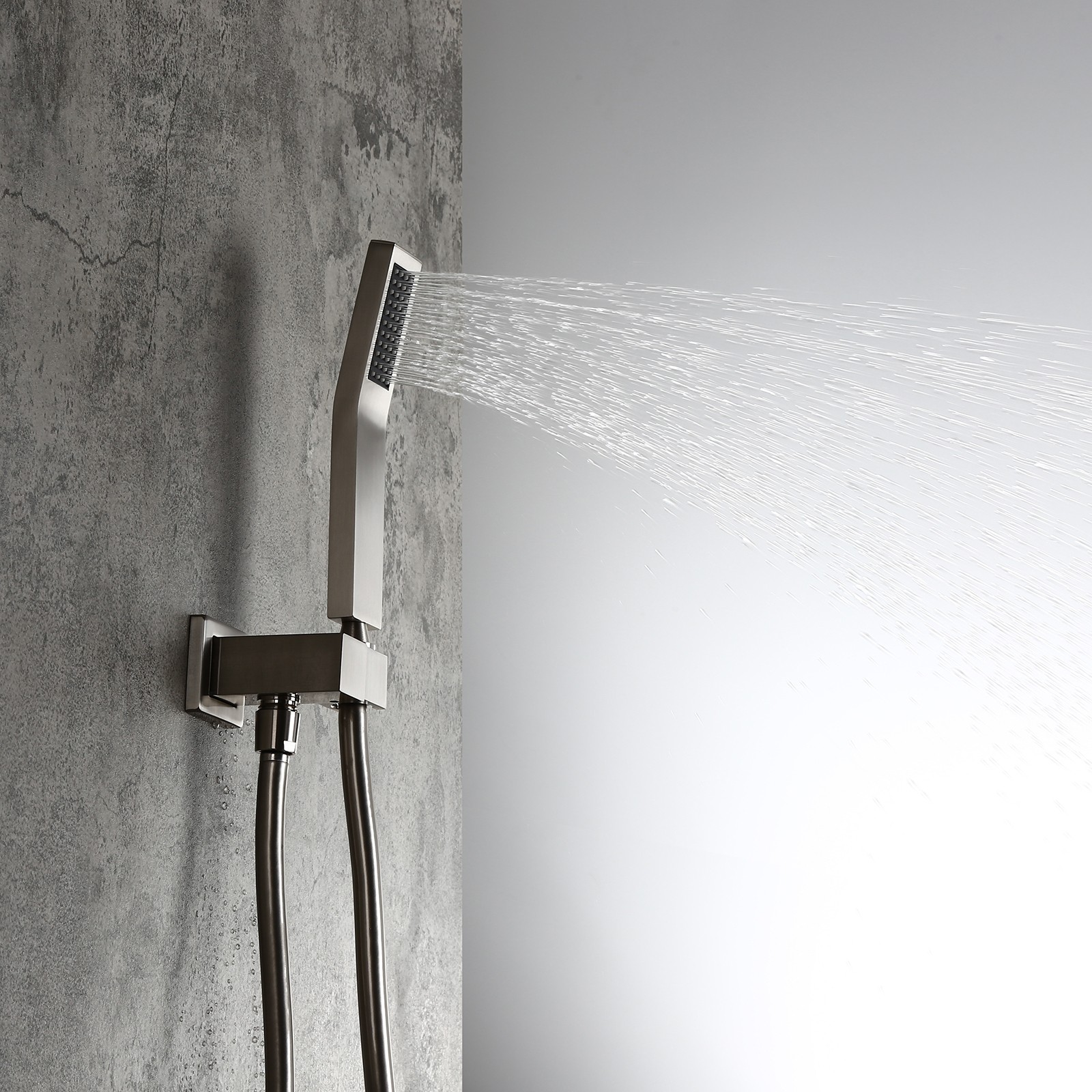 Modern 8" Wall Mounted Shower System with Handheld Shower Pressure Balance Valve
