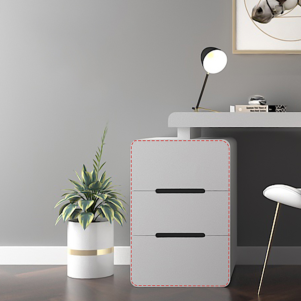 1600mm White 3-Drawer Writing Desk with Storage Cabinet for Office