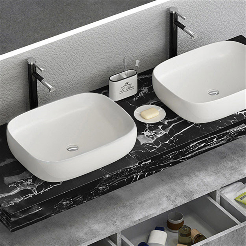 Modern 1520mm Floating Bathroom Vanity Set Wall Mount Counter Top Double Basin Vanity