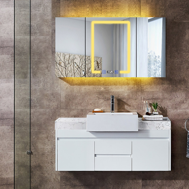 39" Floating Bathroom Vanity With Sink Faux Marble Bathroom Vessel Wall Mounted