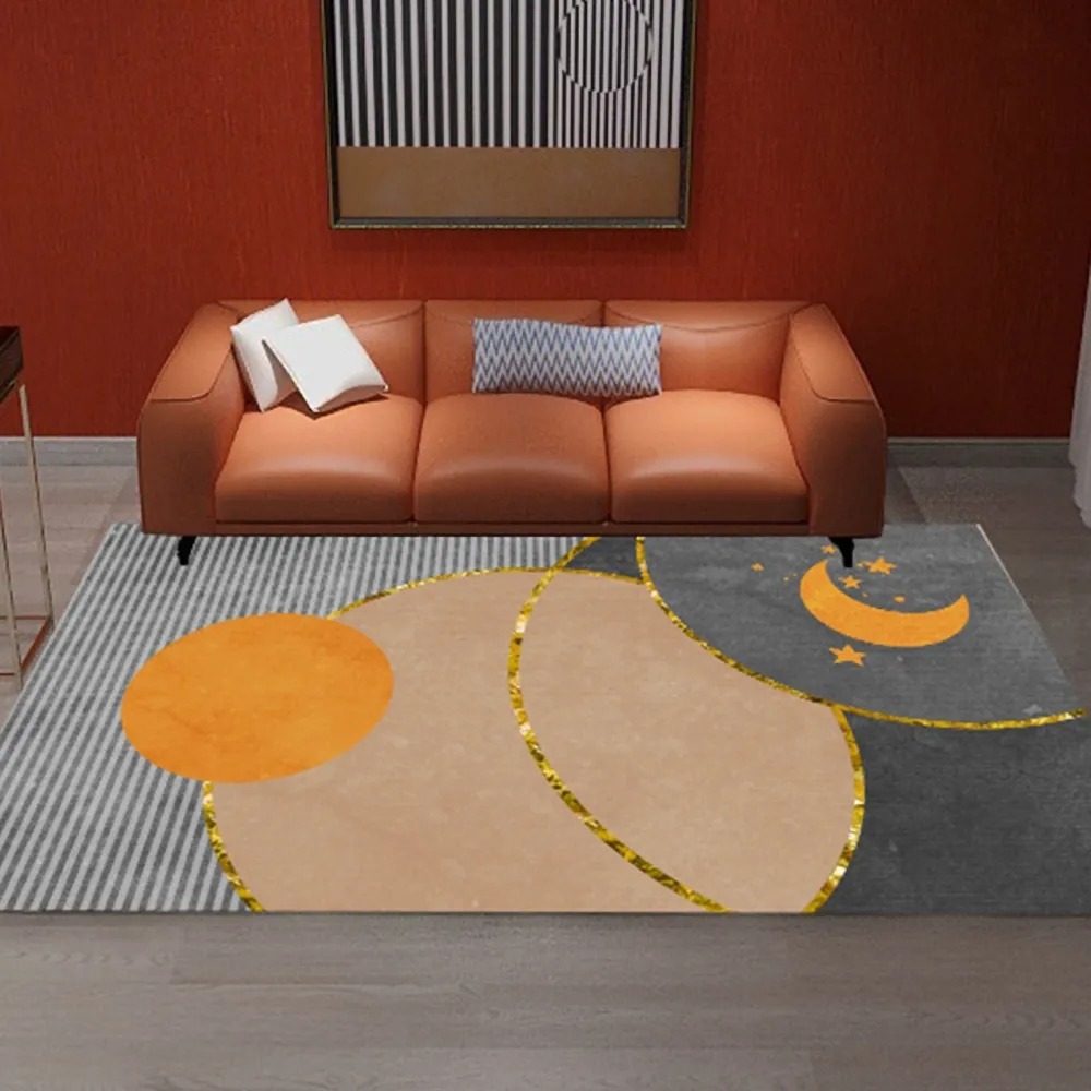 

Modern Gray Abstract Polyester Rectangle Indoor Area Rug 3'x5'