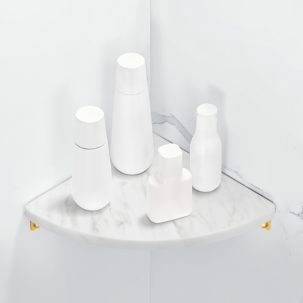 

2-Piece Bathroom Corner Shelf Fan-Shaped Adjustable Storage Shelves
