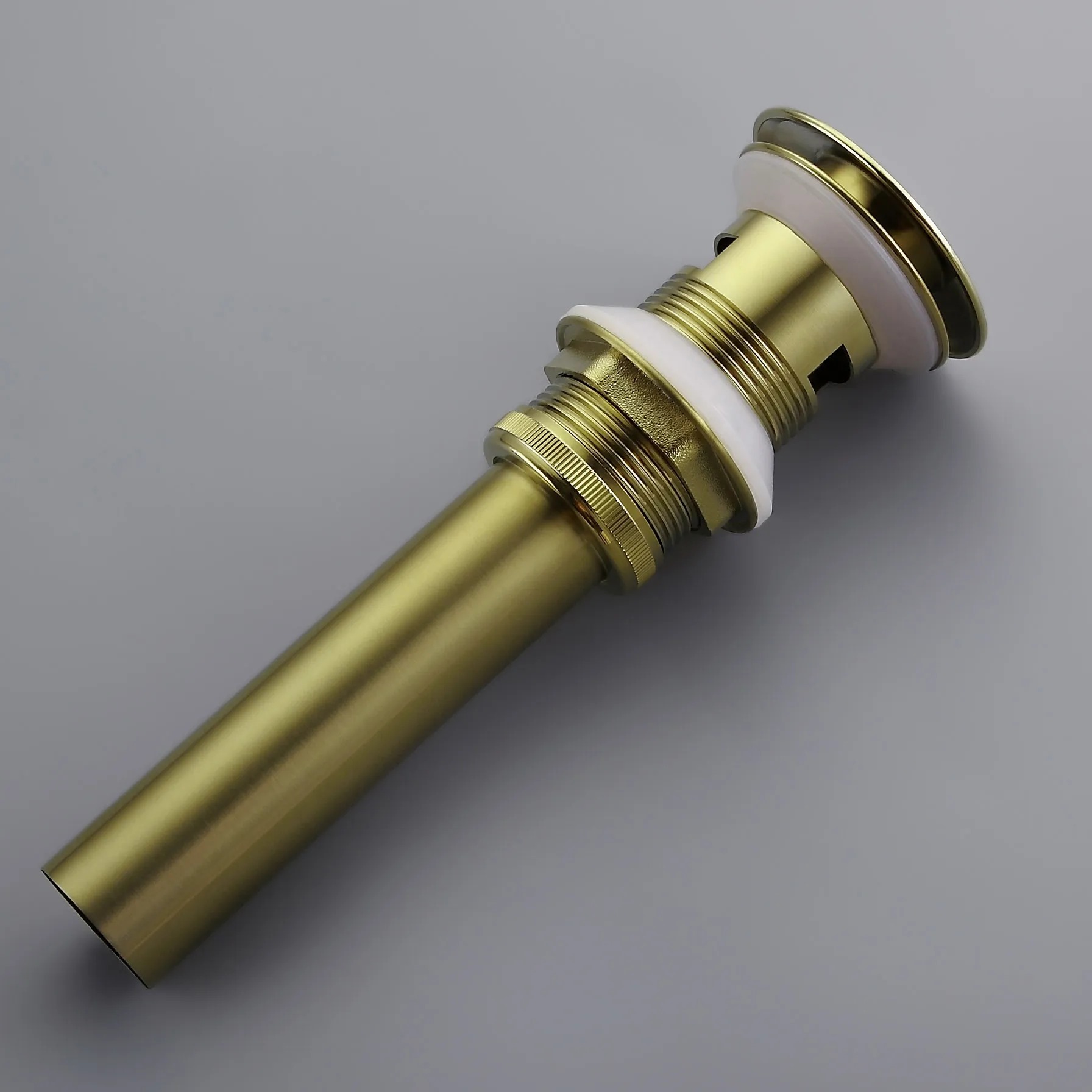 

Modern Brushed Gold Bathroom Sink Pop Up Drain with Overflow