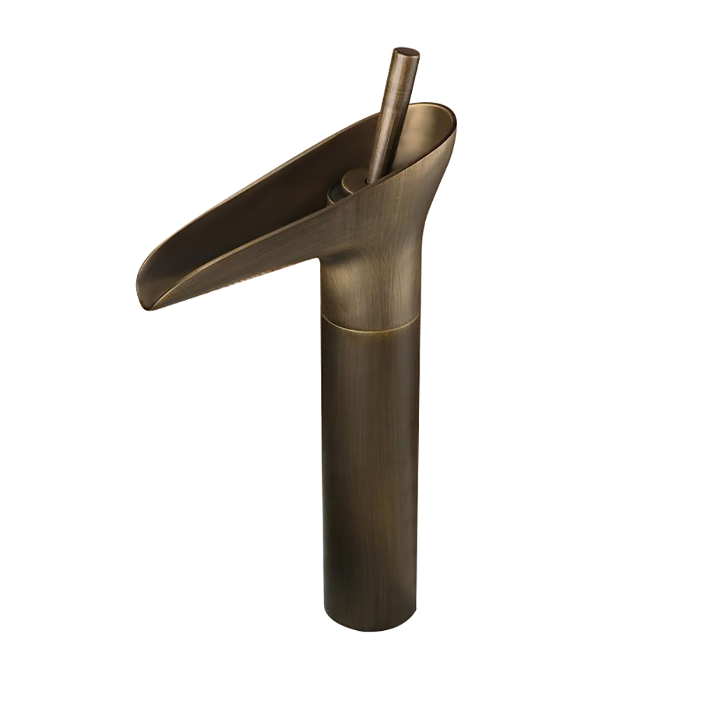 Ashfie Classic 1-Hole Single Handle Vessel Sink Waterfall Faucet Solid Brass