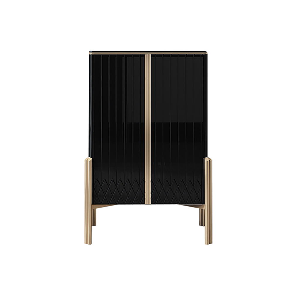 Aro Contemporary Black 2 Doors Chest Modern Accent Cabinet for Storage