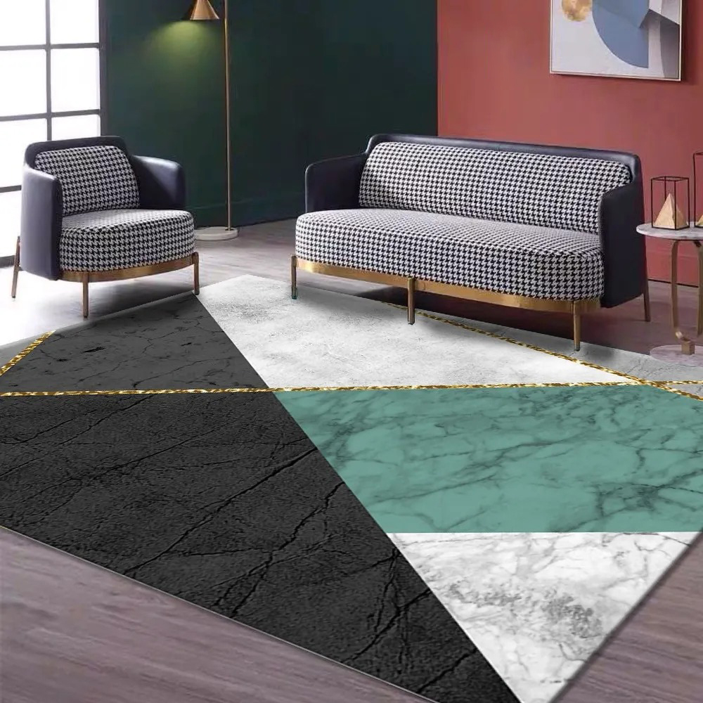 

Green/Black Modern Abstract Rectangle Indoor Area Rug 5'x7'