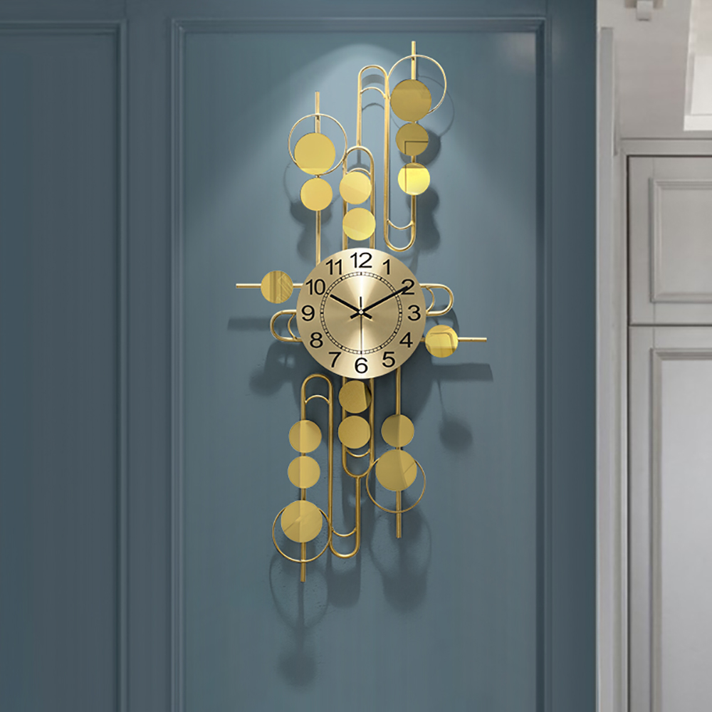 

Stylish & Modern Symmetric Design Handmade Iron Art Large Mute Wall Clock