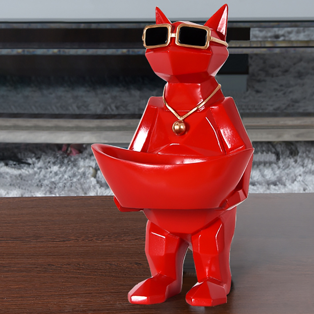 Modern Sunglasses Cat Desk Organizer Key Organizer For Entryway-red