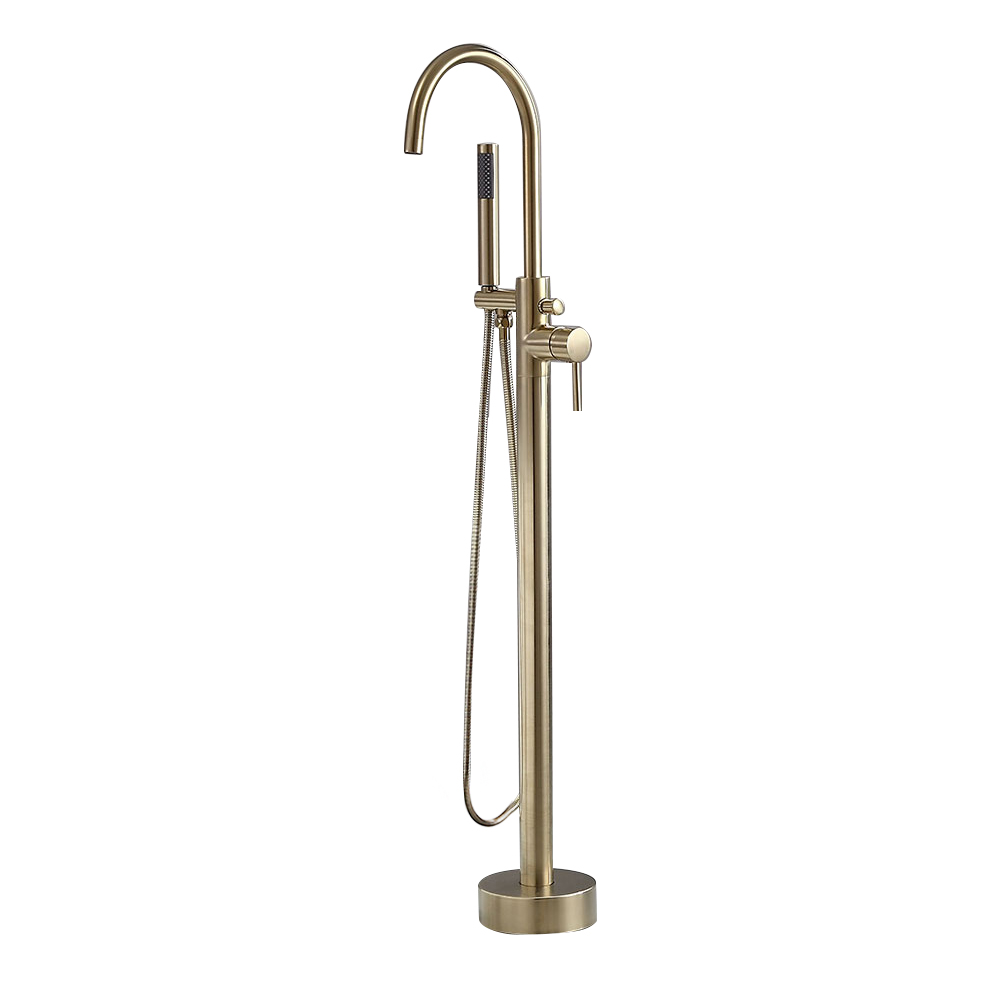 Brewst Freestanding Single Lever Handle Bath Filler Tap with Handheld Shower Solid Brass