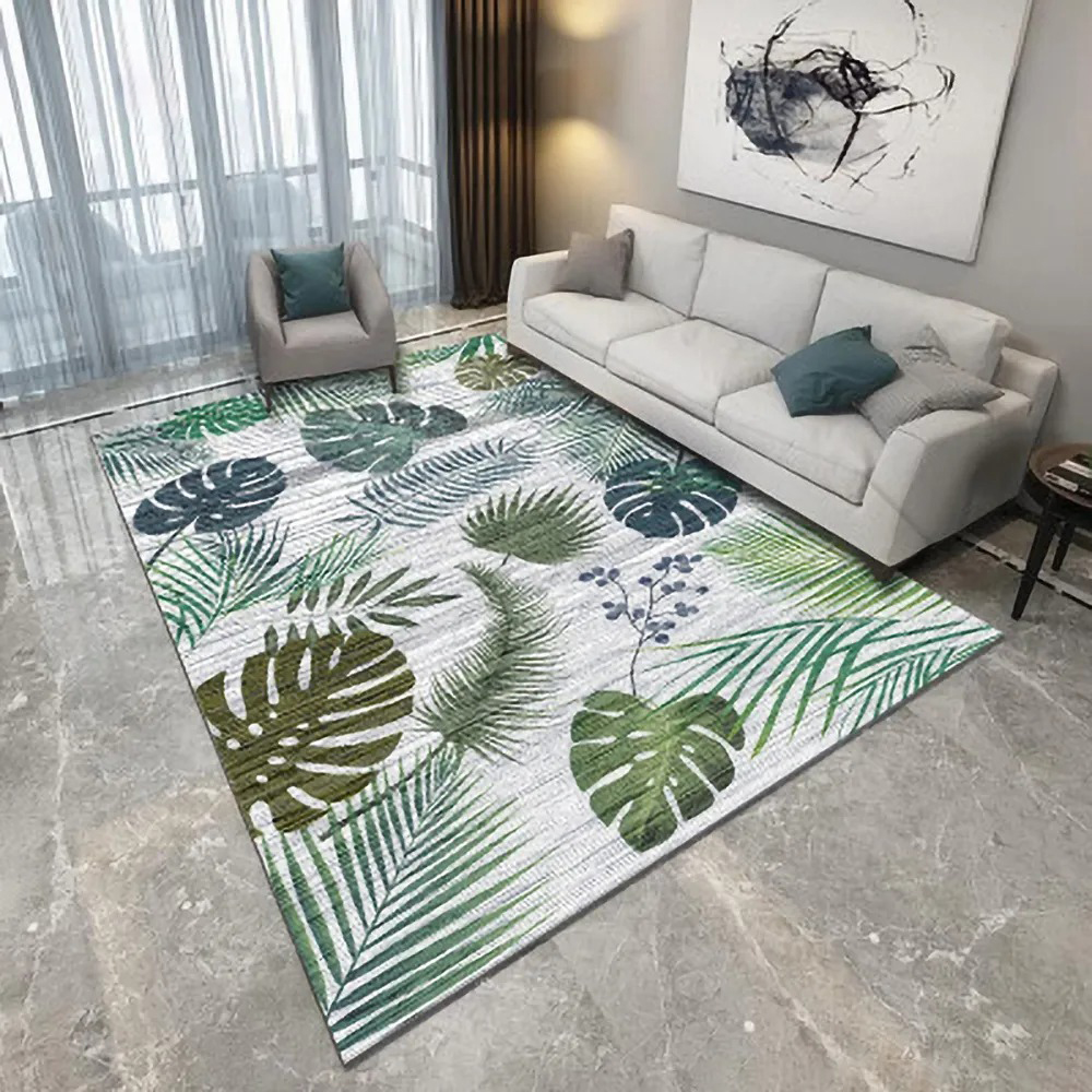 

5' x 7' Leaf Rectangle Area Rug Machine Washable