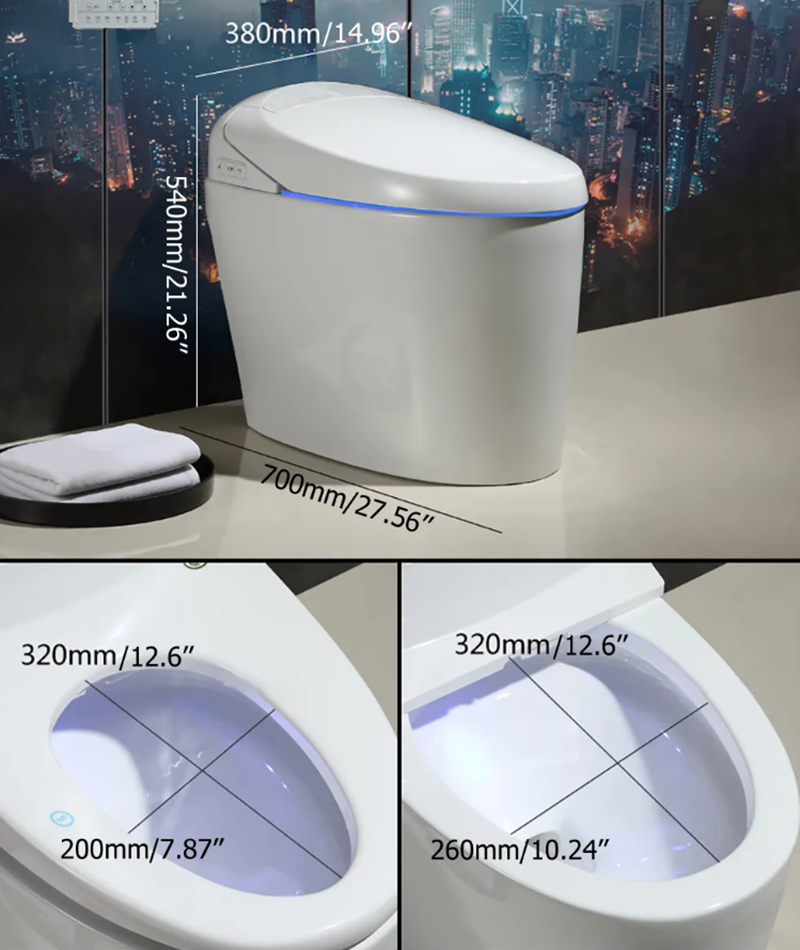 Smart OnePiece Floor Mounted Toilet and Bidet Foot Induction and