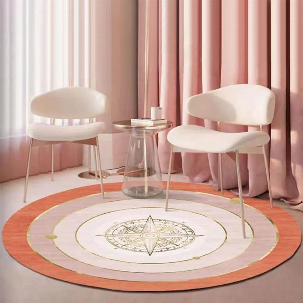 

Pink Modern Round Indoor Area Rug 4'