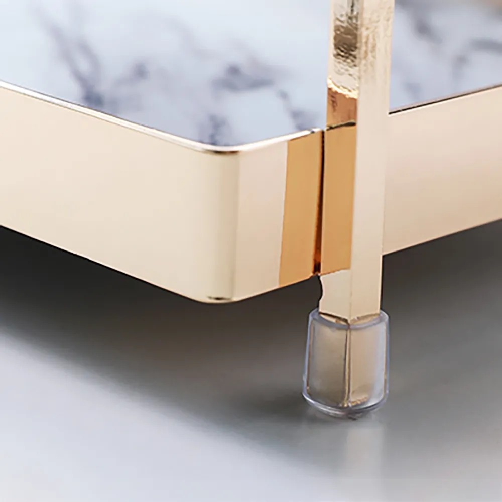 2Tier Glass Vanity Tray Desk Organizer in GreenHomary