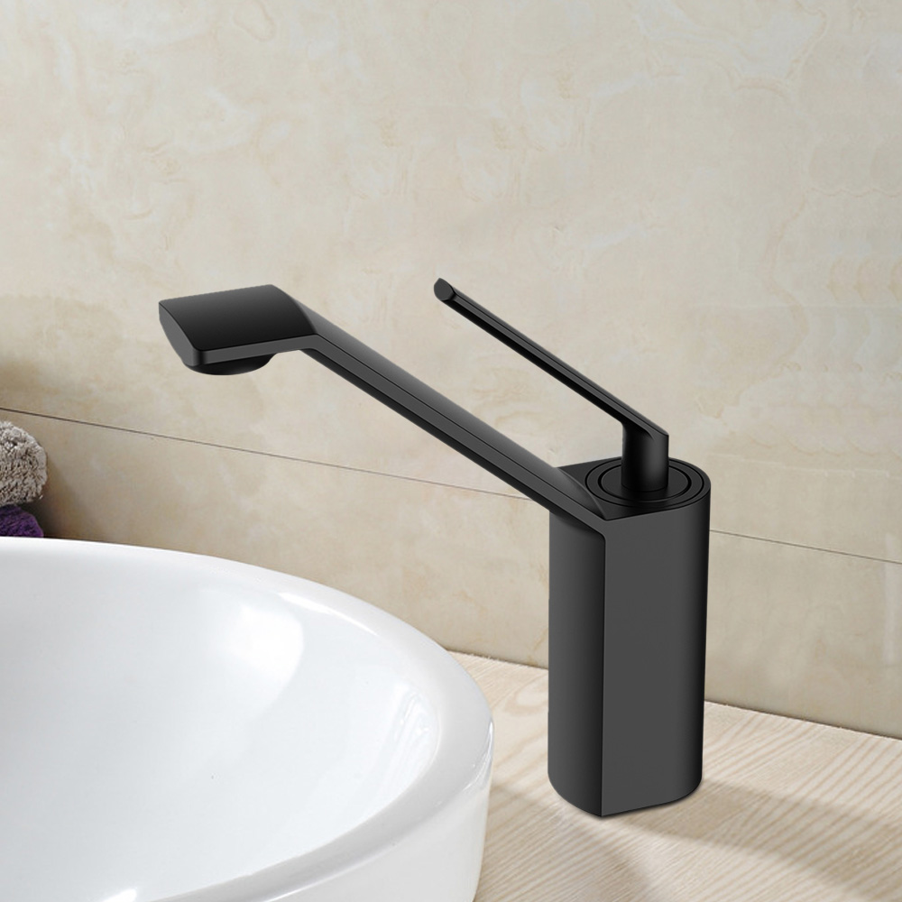 

Matte Black Aerated Stream Single Handle Vessel Faucet Solid Brass