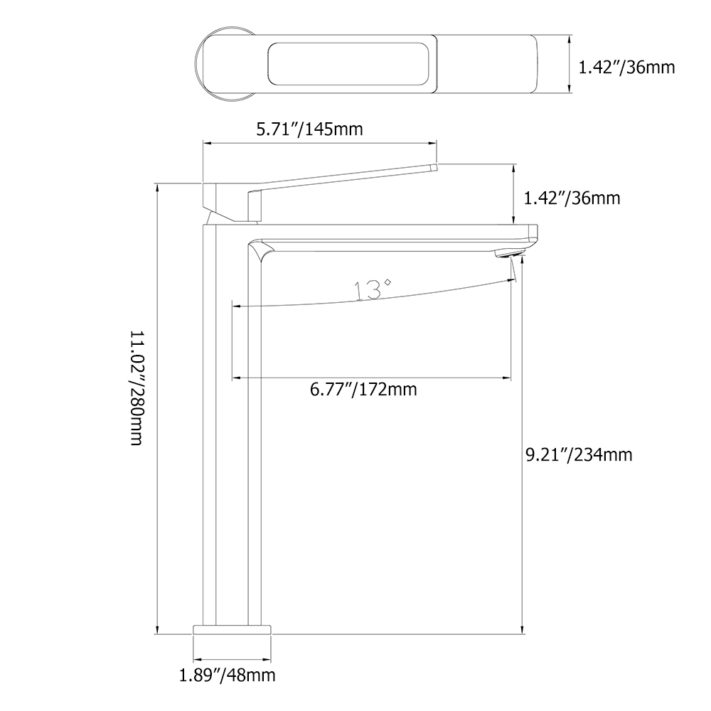 White Single Lever Handle Bathroom Tall Basin Tap Monobloc Solid Brass