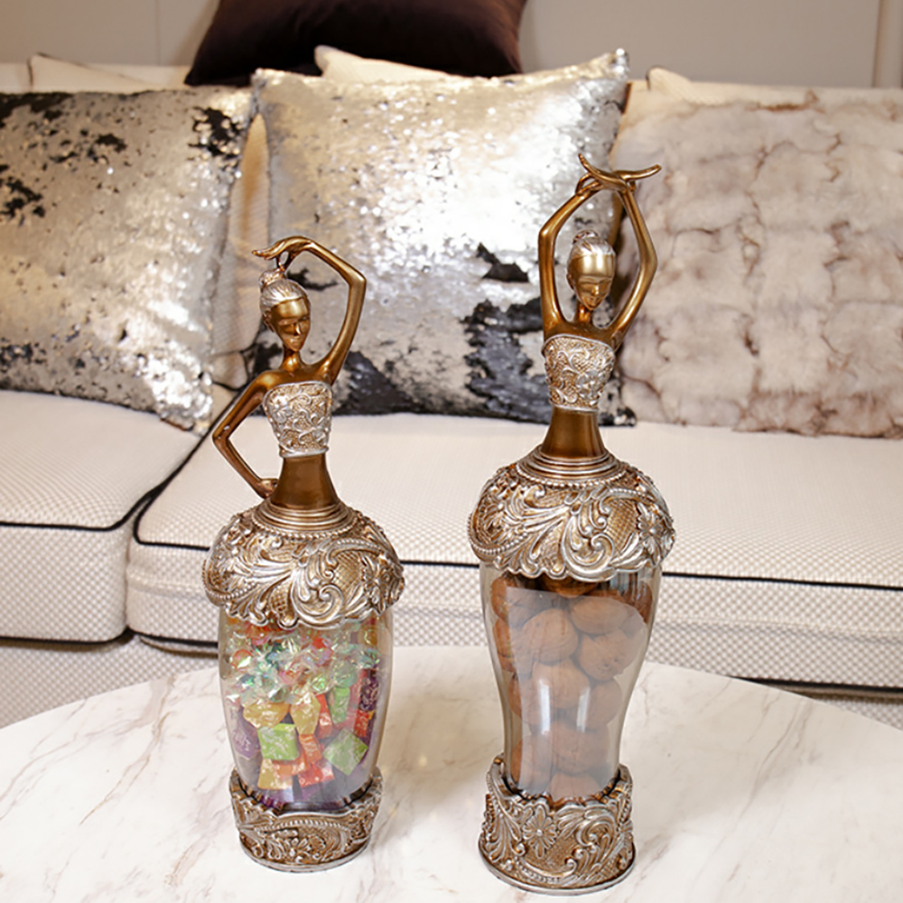 

Modern Dancer Storage Candy Jar Set with Gold