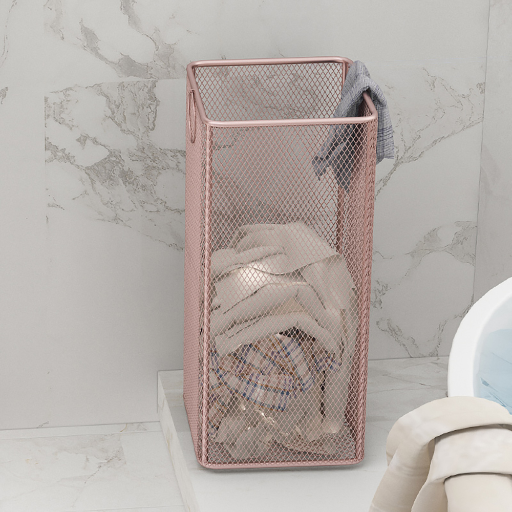 

Rectangle Metal Laundry Organizer Hamper with Handles