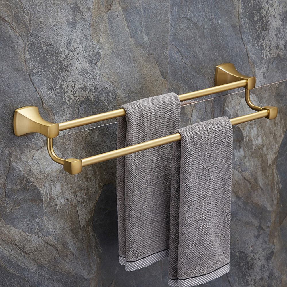 Modern Bathroom Towel Bar Brushed Gold Wall Mounted Towel Rack