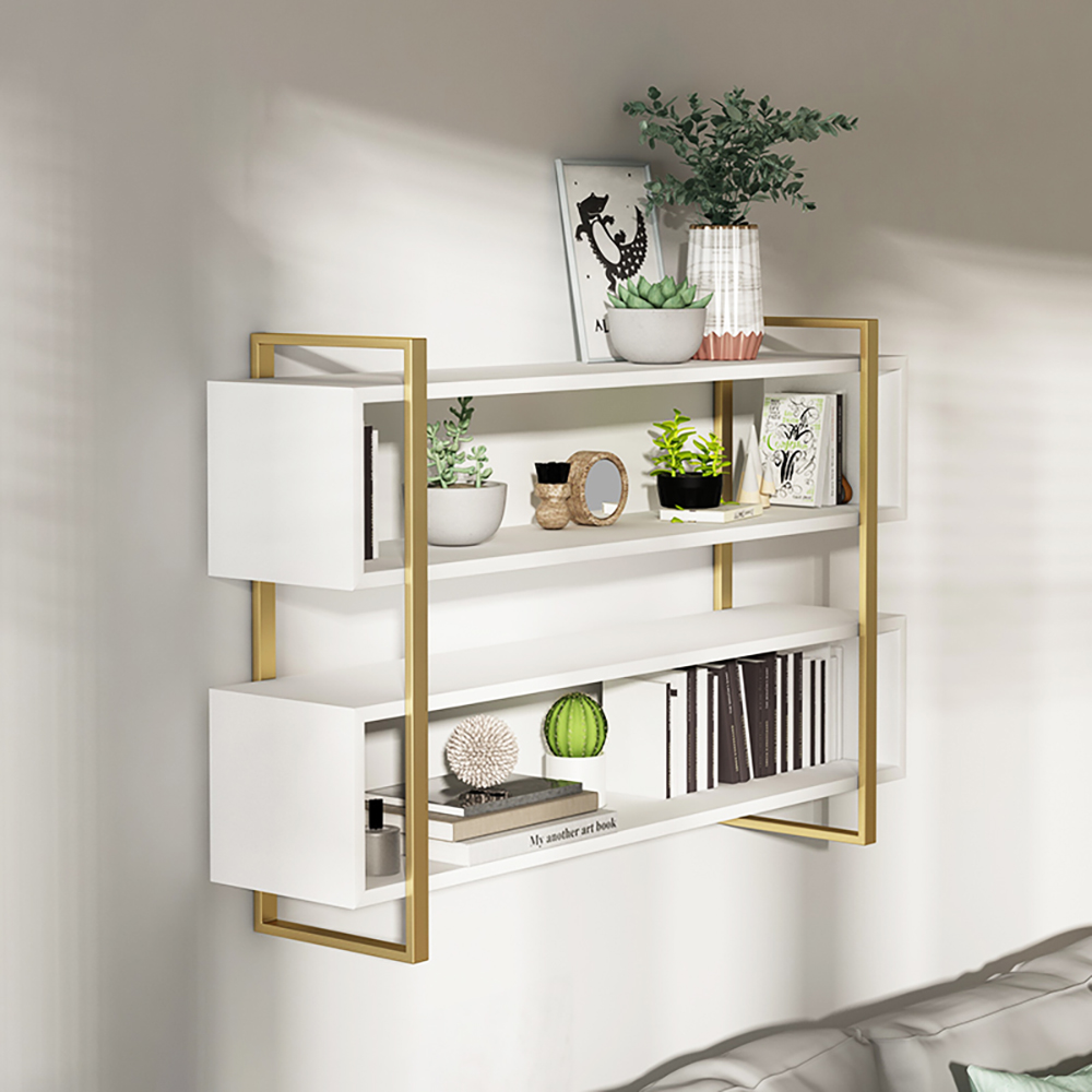 White Nordic 4-Tier Floating Shelf Decorative Wall Shelf