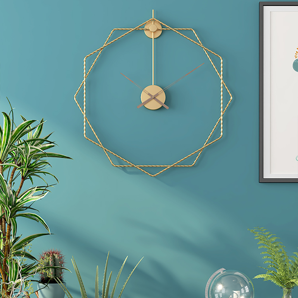 

19.7" Modern Luxury Minimalist Artistic Metal Large Geometry Wall Clock